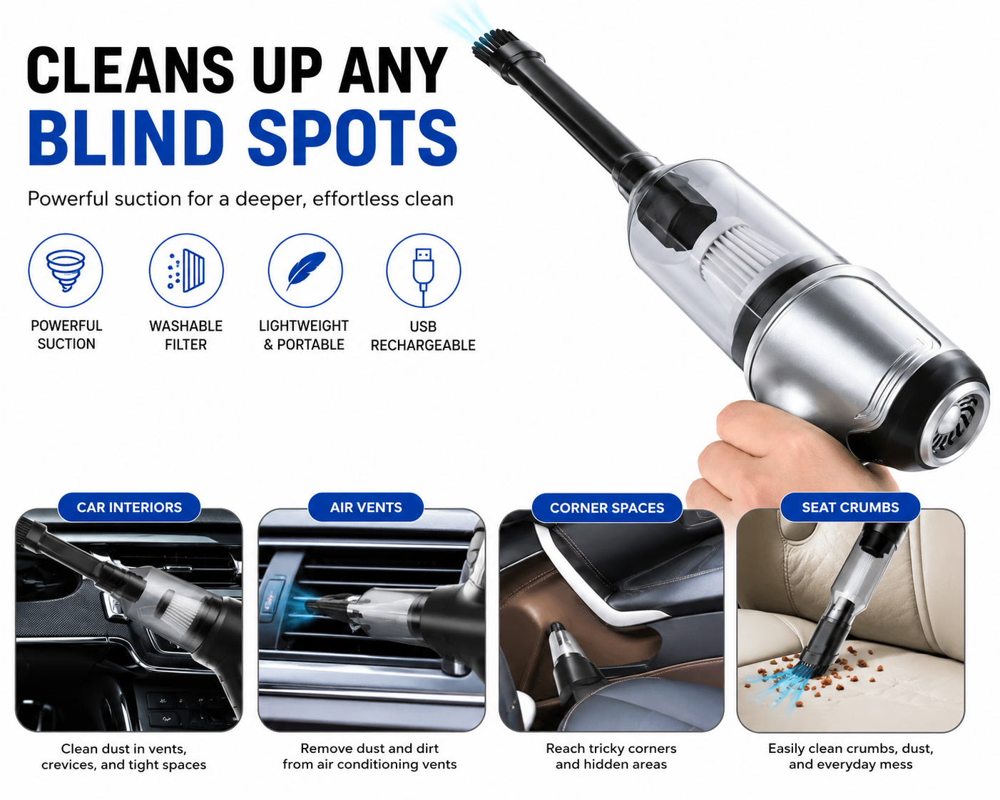 🚗 Car & Home Vacuum Cleaner