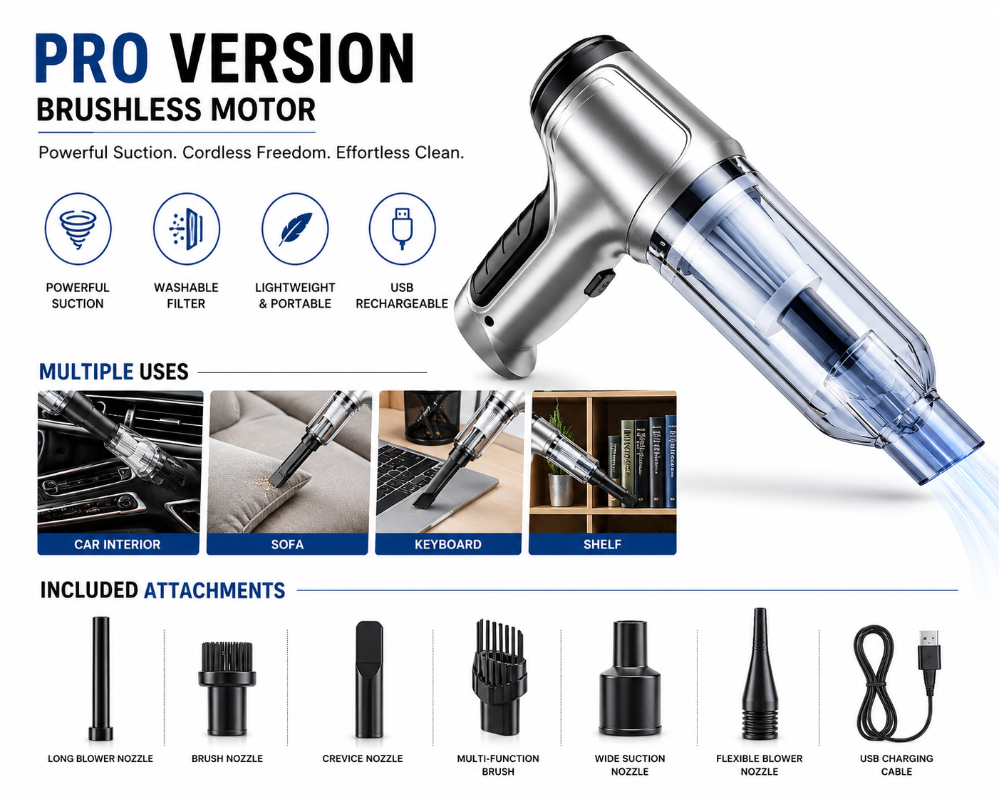🚗 Car & Home Vacuum Cleaner