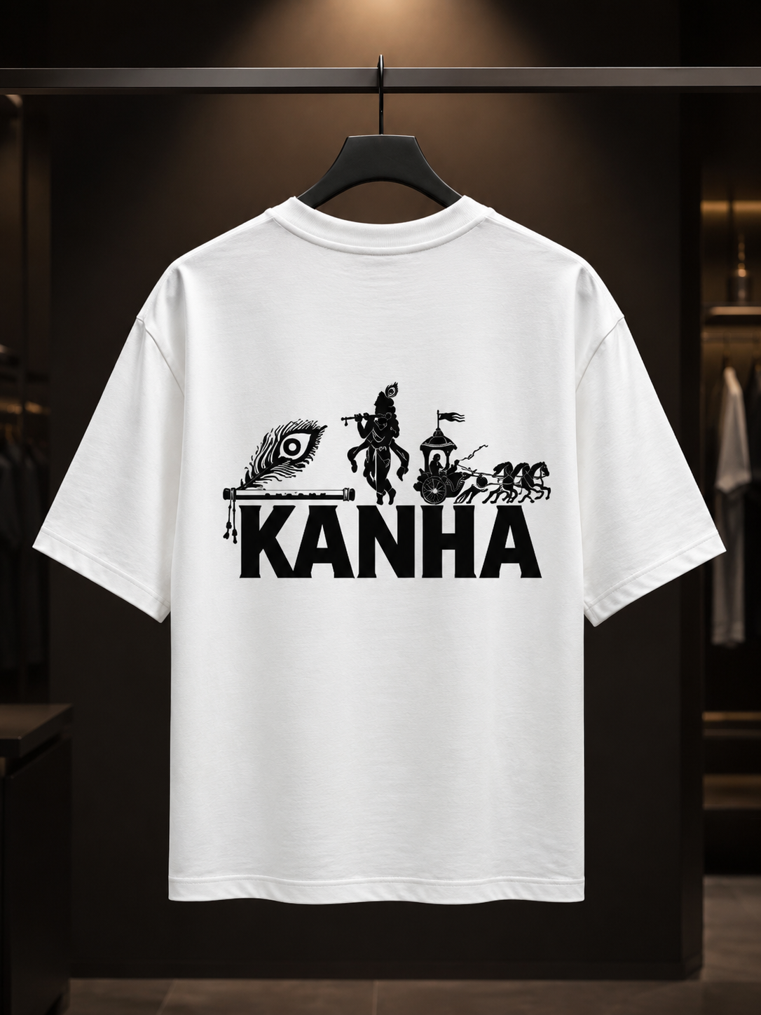 🦚 KANHA Divine Typography T-Shirt